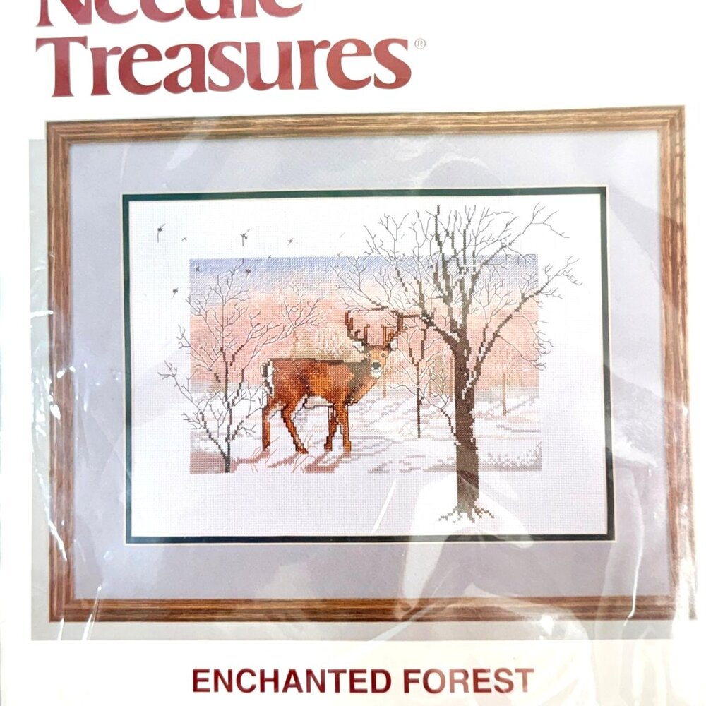 Needle Treasures Counted Cross Stitch Kit "Enchanted Forest" Deer Scene - NWT